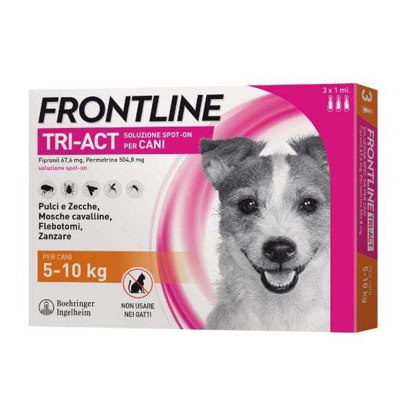 Frontline Tri-Act Cani taglia Piccola da 5 a 10 Kg - 3 Pipette Frontline (2494240)