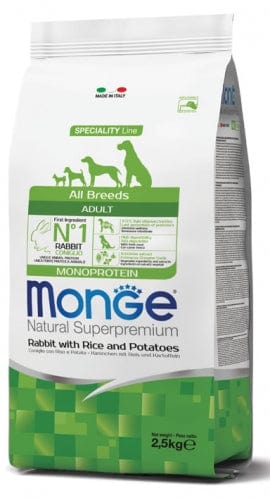 Monge Superpremium All Breeds Adult per Cani - Coniglio con Riso e Patate 2,5 kg Monge Superpremium (2495753)