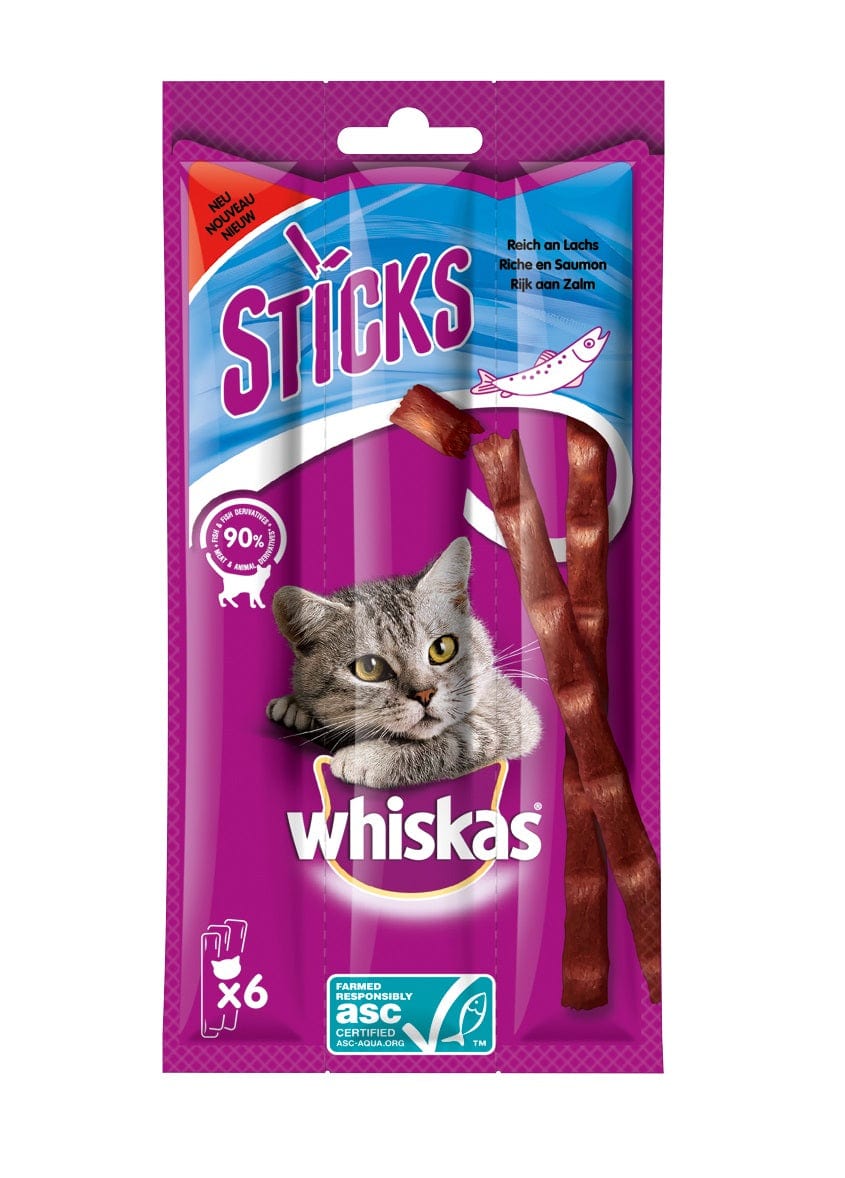 Sticks Gatto Adulto - Whiskas Salmone e Latte Whiskas (2498688)