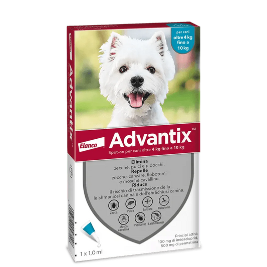 Advantix Spot On cani da 4 a 10 kg - 4 pipette - Bayer Bayer Pet Care