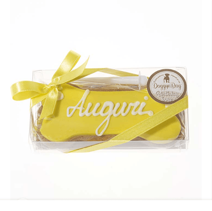 Biscotto Osso di Auguri con Candelina - 85 gr Giallo Doggye Bag (2492111)