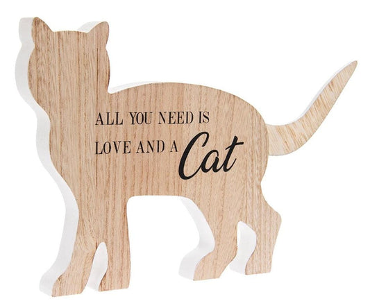Decorazione Gatto in legno con scritta MillStore (2493515)