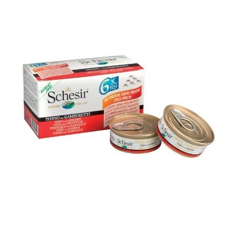 Agras Schesir Gatto Tonno e Gamberetti 6 x 50 g - Immagine 1