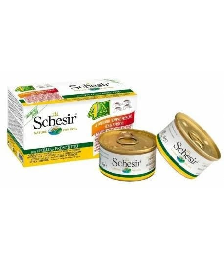 Agras Schesir Dog Filetti Pollo e Prosciutto 4x85 g - Immagine 1