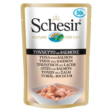 Agras Schesir Cat Buste Tonno e Salmone 30 x 50 g - Immagine 1