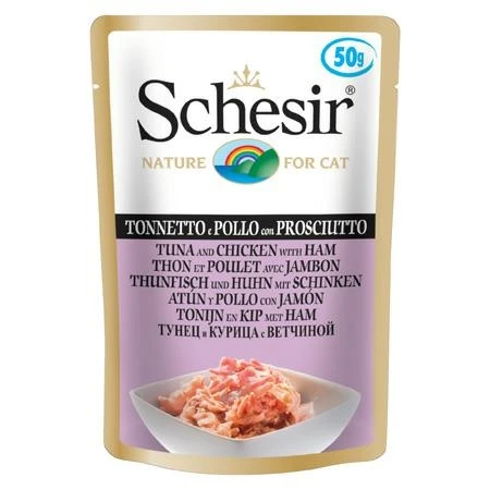 Agras Schesir Cat Buste Tonno/Pollo/Prosciutto 30 x 50 g - Immagine 1