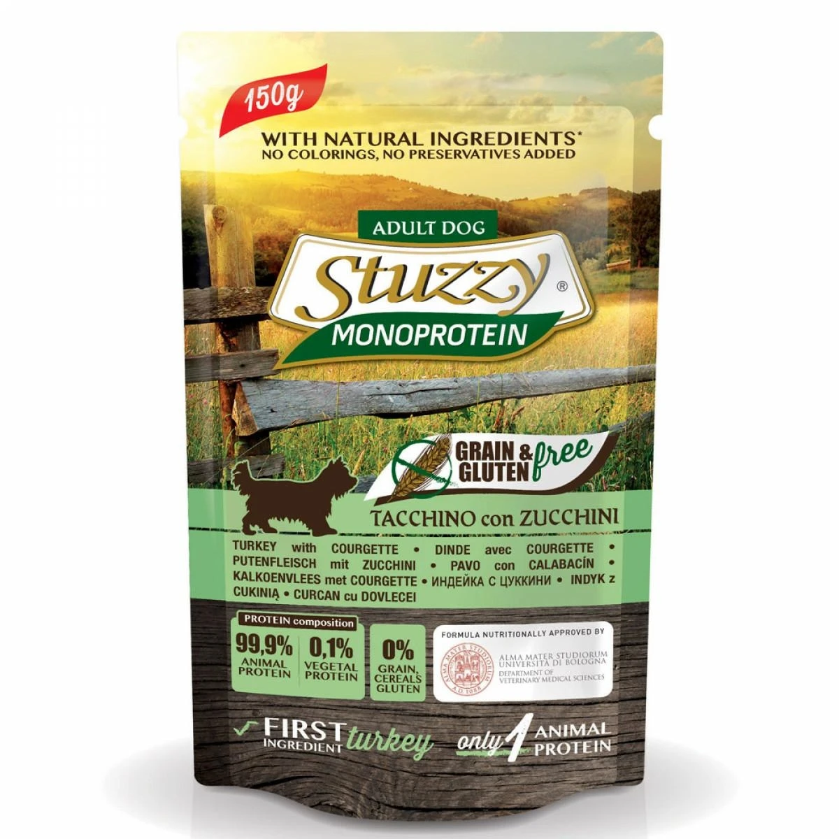 Agras StuzzyDog Mono GF Tacchino/Zucchine 12 x 150 g - Immagine 1