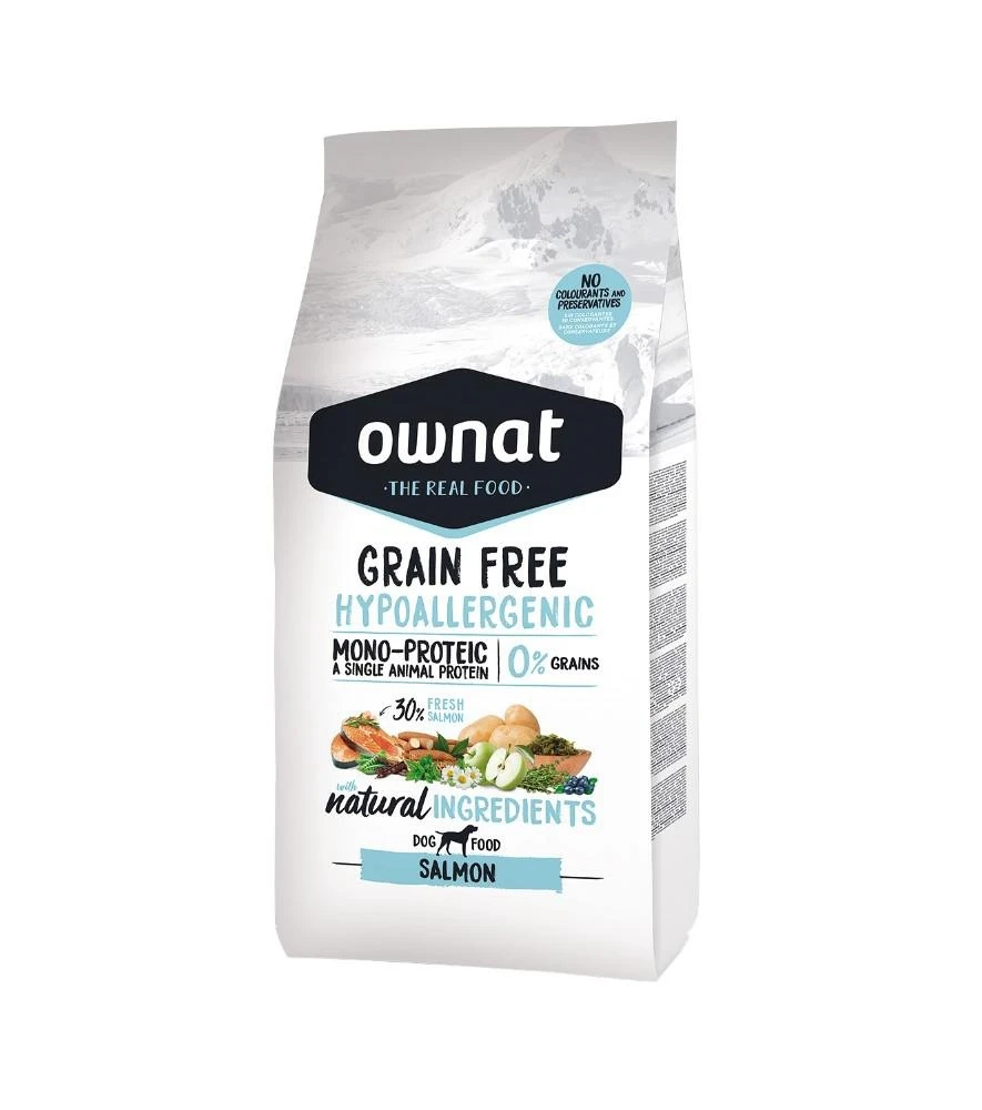 Ownat Dog Grain Free Hypo al Salmone 3 kg - Crocchette per Cani - Immagine 1
