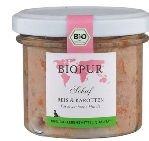 Biopur Dog Pecora, Riso e Carote 100 g - Vasetto in vetro - Immagine 1