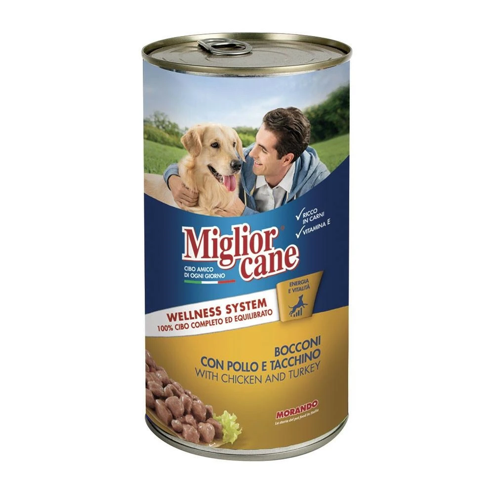 Morando Miglior Cane Bocconi Pollo/Tacchino 12 x 1250 g - Immagine 1
