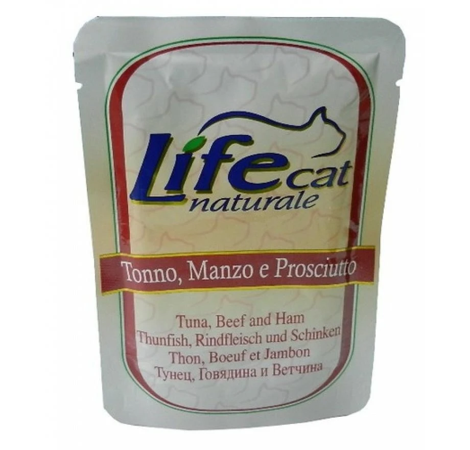 Lifepet Lifecat Buste 30 x 70 g Tonno/Manzo/Prosciutto - Immagine 1