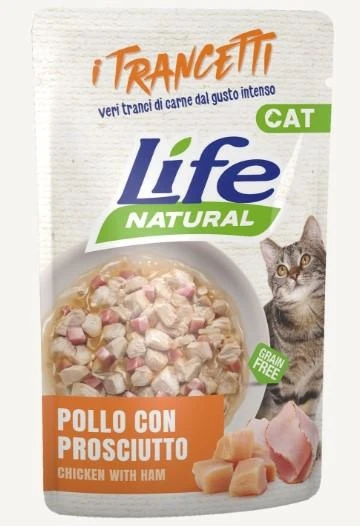 Lifepet Lifecat Trancetti Pollo/Prosciutto 30 x 55 g (30 buste) - Immagine 1