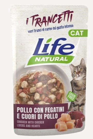 Lifepet Lifecat Buste 30 x 55 g Trancetti Pollo/Fegatini - Immagine 1