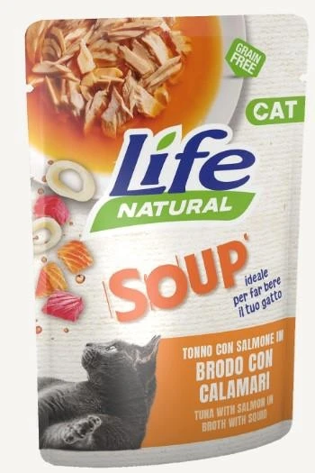 LIFEPET Lifecat Soup Tonno/Salomone - 30 buste da 60 g per gatto - Immagine 1