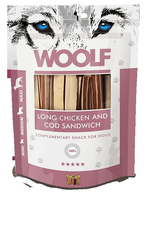 Mast Woolf Sandwich Lungo Pollo/Merluzzo 100 g - Immagine 1