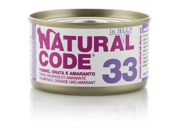 Natural Code Cat 33 Tonno, Orata e Amaranto in Gelatina 85 g - Immagine 1