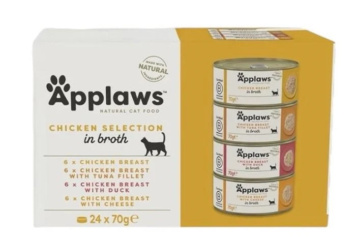 Applaws Multipack Selezione di Pollo in Brodo 24 x 70 g - Immagine 1