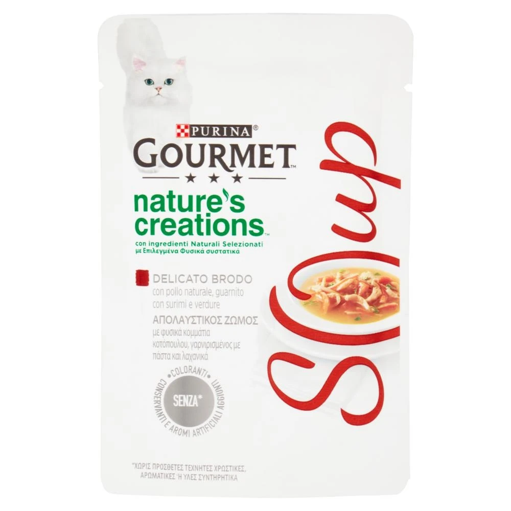 Purina Gourmet Nature's Creation Soup Pollo, Pesce Bianco e Verdure 16 x 40 g - Immagine 1
