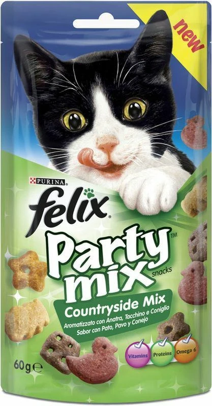 Purina Felix Party Countryside Anatra, Tacchino e Coniglio 60 g - Immagine 1