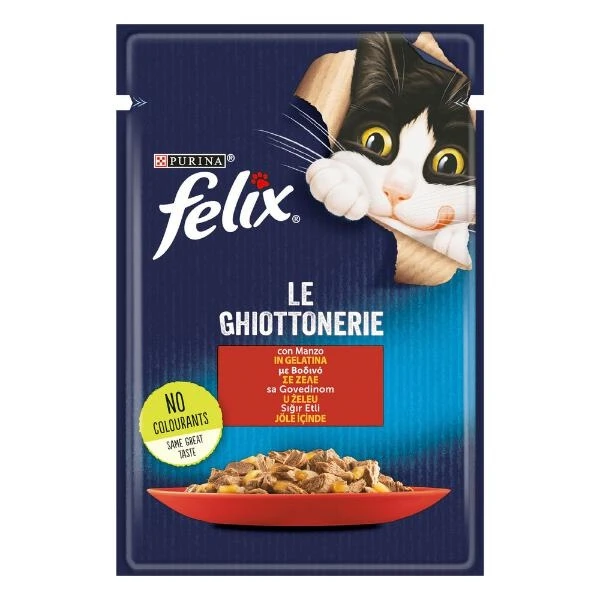 Purina Felix Ghiottonerie Manzo in Jelly 26 x 85 g - Immagine 1
