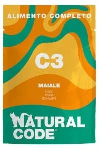 Natural Code C3 Buste al Maiale per Gatto 12 x 70 g - Immagine 1