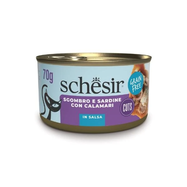 Agras Schesir Cat Filetti di sgombro e sardine con calamari 70 g - Immagine 1