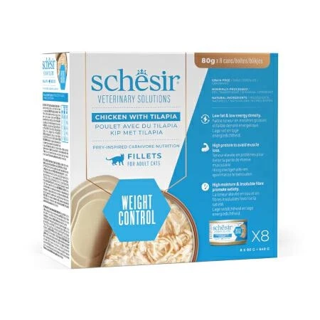 Agras Schesir Vet Line Weight Control Filetti di Pollo 8 x 80 g - Immagine 1