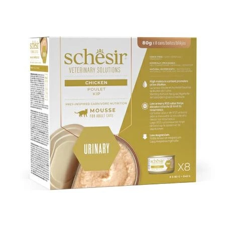 Agras Schesir Vet Line Urinary Mousse Pollo 8 x 80 g - Immagine 1