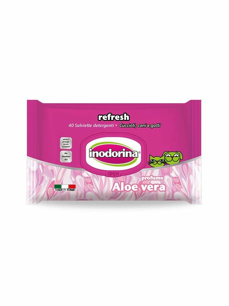 Inodorina Salviette all'Aloe Vera per Cani - 40 pezzi - Immagine 1