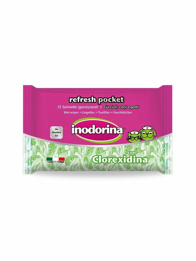 Inodorina Salviette Pocket con Clorexidina per Cani - 15 pz - Immagine 1