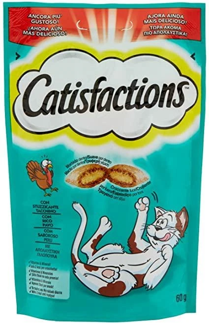 Catisfaction Tacchino Snack per Gatti 6 x 60 g - Immagine 1