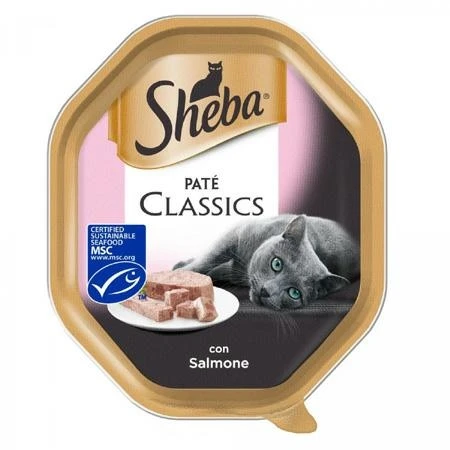 Sheba Vaschette Paté al Salmone 22 x 85 g - Immagine 1