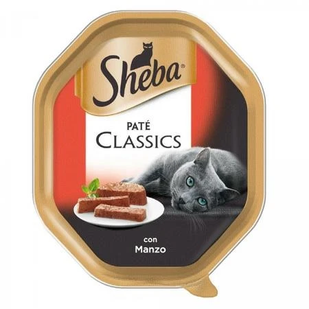 Sheba Vaschette Paté Manzo 22 x 85 g - Immagine 1