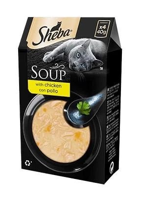 Sheba Soup Pollo per Gatti - Confezione 4 x 40 g - Immagine 1