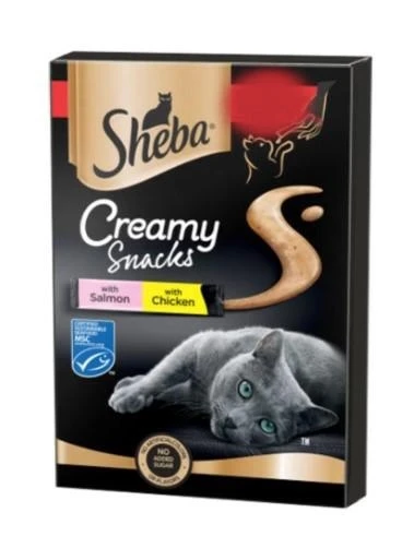 Sheba Creamy Snacks per Gatti Pollo/Salomone 9 x 12 g - Immagine 1