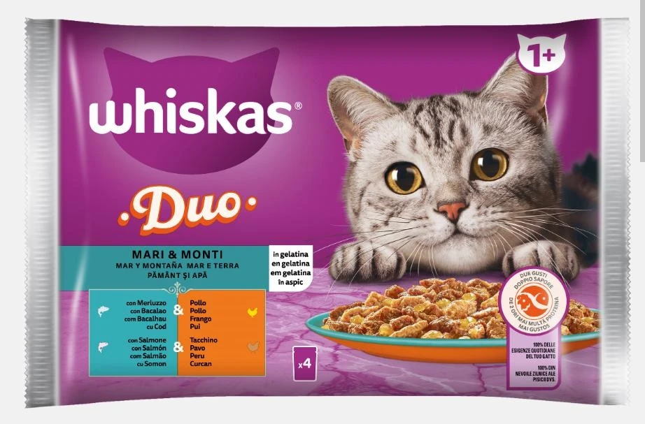 Whiskas Duo Mix Mari e Monti 4 x 85 g - Alimento umido per gatti - Immagine 1