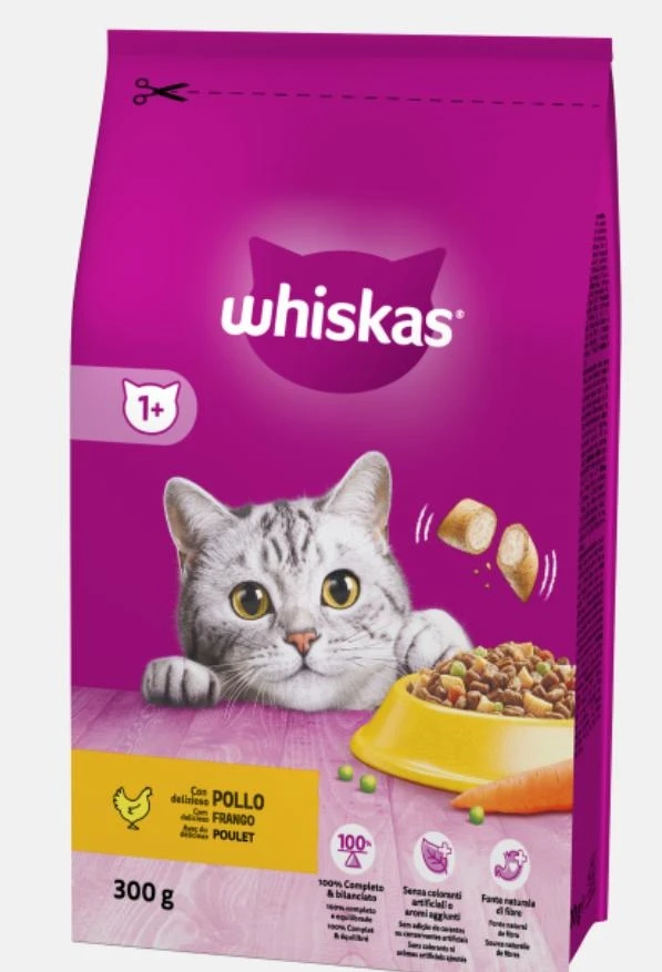 Whiskas Crocchette Gatto Adulto 1+ Pollo 300 g - Immagine 1