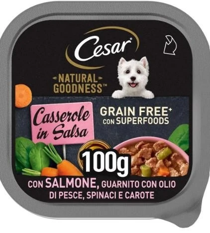 Cesar Natural Goodness Casseruole Pollo, Zucchine, Mirtilli ed Erbe 16 x 100 g - Immagine 1