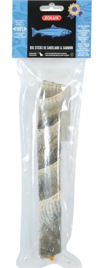 Zoolux Big Stick pelle di merluzzo/salmone 70 g - Immagine 1