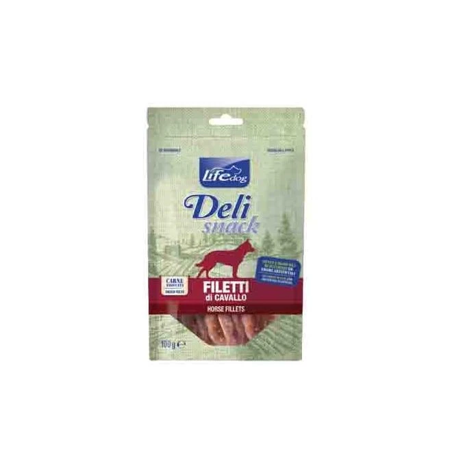 LIFEPET Lifedog Filetto Essiccato di Cavallo 100 g - Immagine 1