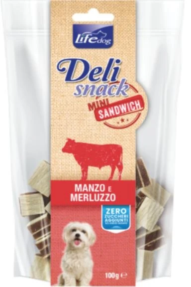 Lifepet Lifedog Delisnack Sandwiches Manzo/Merluzzo 100 g - Immagine 1