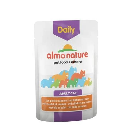 Almonature Daily Cat Pollo/Salmone 30 x 70 g - Immagine 1