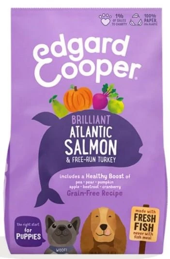 Edgard Cooper Puppy Salmone e Tacchino per Cani - 12 kg - Immagine 1