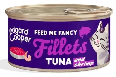 Edgard Cooper Gatto Filetti di Tonno e Gamberetti 70 g - Immagine 1