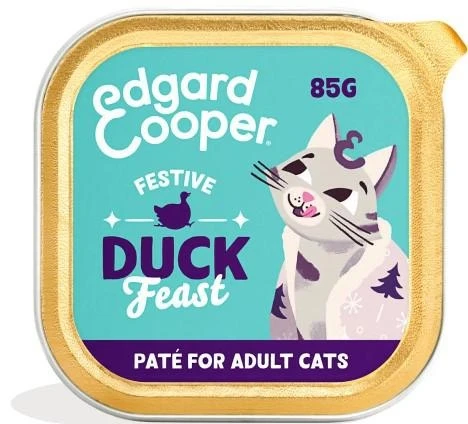 Edgard Cooper Paté Festive all'Anatra per Gatti 16 x 85 g - Immagine 1