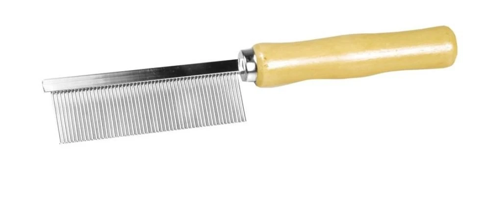 Record Pettine con manico in legno a denti larghi 18x3 cm per cani - Immagine 1
