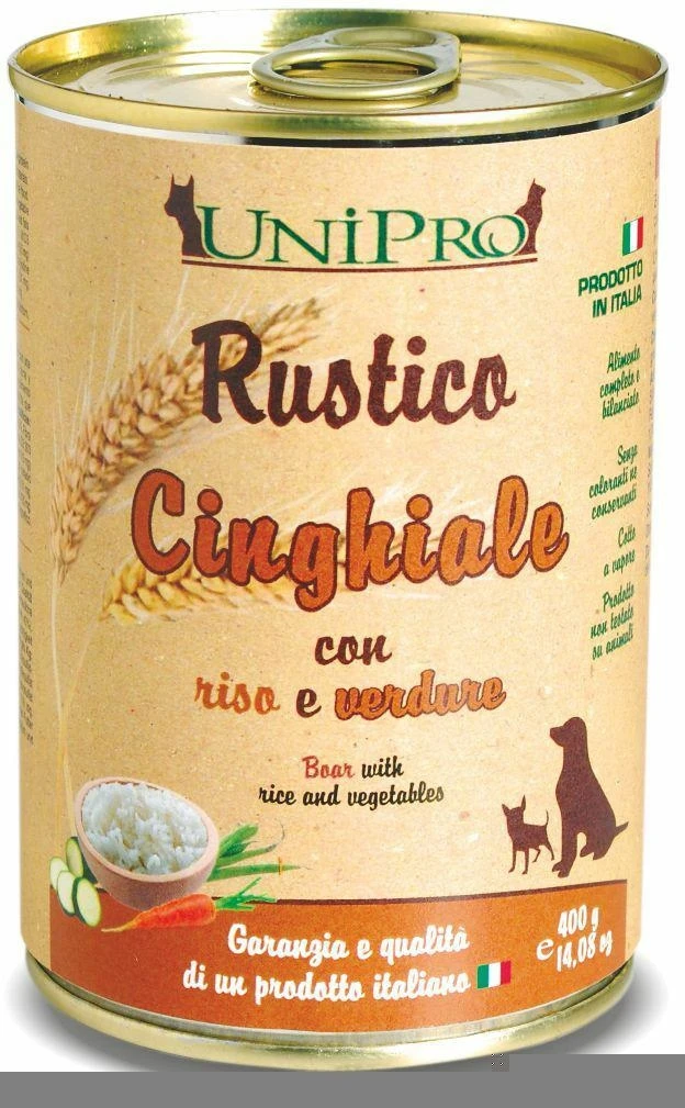 Unipro Rustico Cinghiale, Riso e Verdure per Cani 400 g - Immagine 1