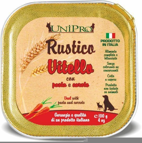 UniPro Rustico Vitello con Pasta e Carote 32 x 100 g - Immagine 1