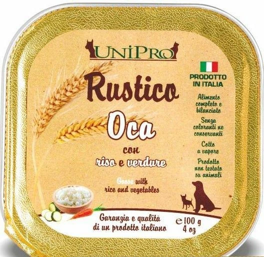 Unipro Rustico Oca, Riso e Verdure per Cani 32 x 100 g - Immagine 1