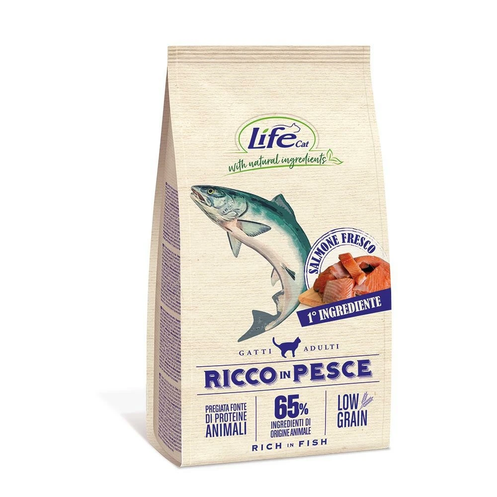 Lifepet Lifecat Low Grain Salmone 1,5 kg - Crocchette per gatti - Immagine 1